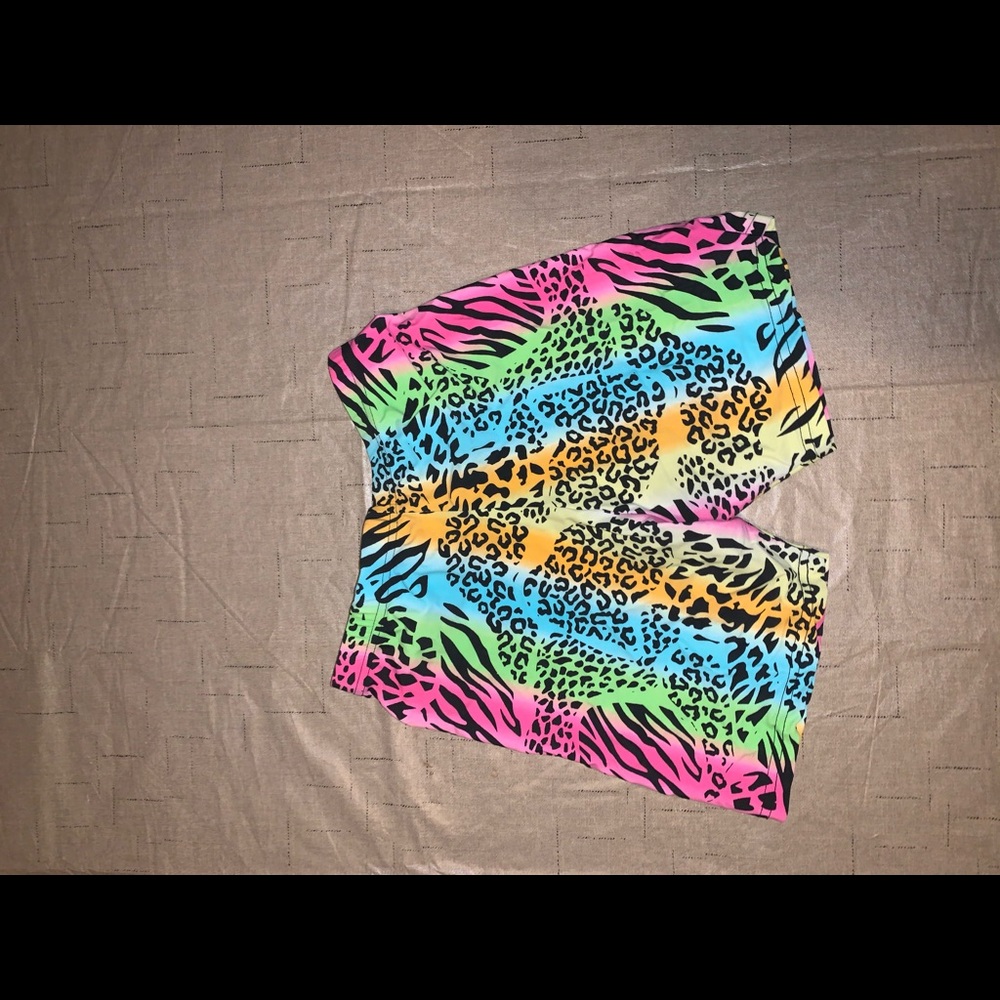 Animal print biker shorts